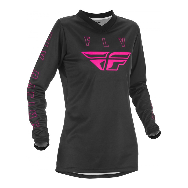 Maillot cross femme Fly Racing F-16 noir/rose- L