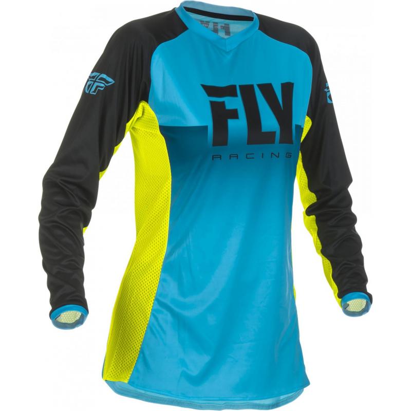 Maillot cross fille Fly Racing Lite bleu/jaune- YS