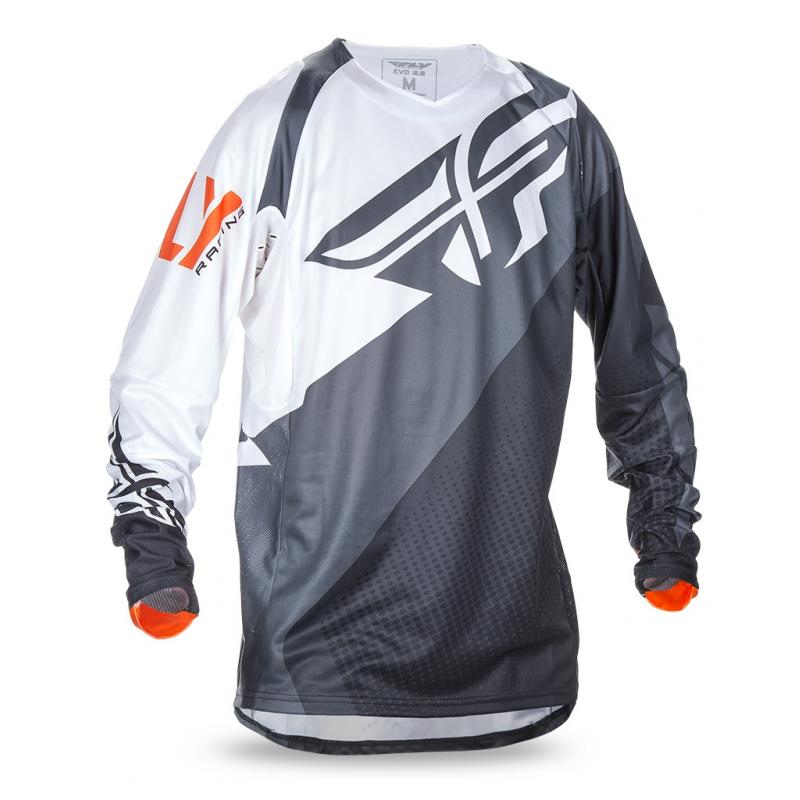 Maillot cross Fly Racing Evo 2.0 noir/blanc/orange- S