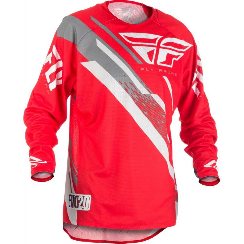 Maillot cross Fly Racing Evo 2.0 rouge/blanc- S