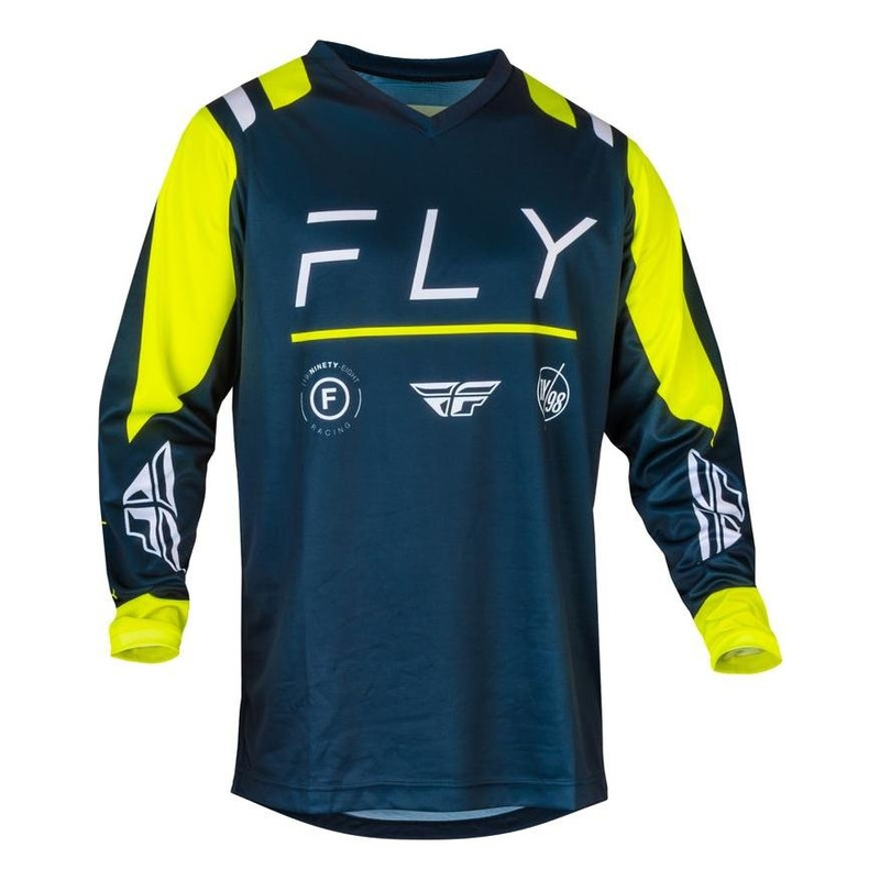 Maillot cross Fly Racing F-16 navy/jaune fluo/blanc