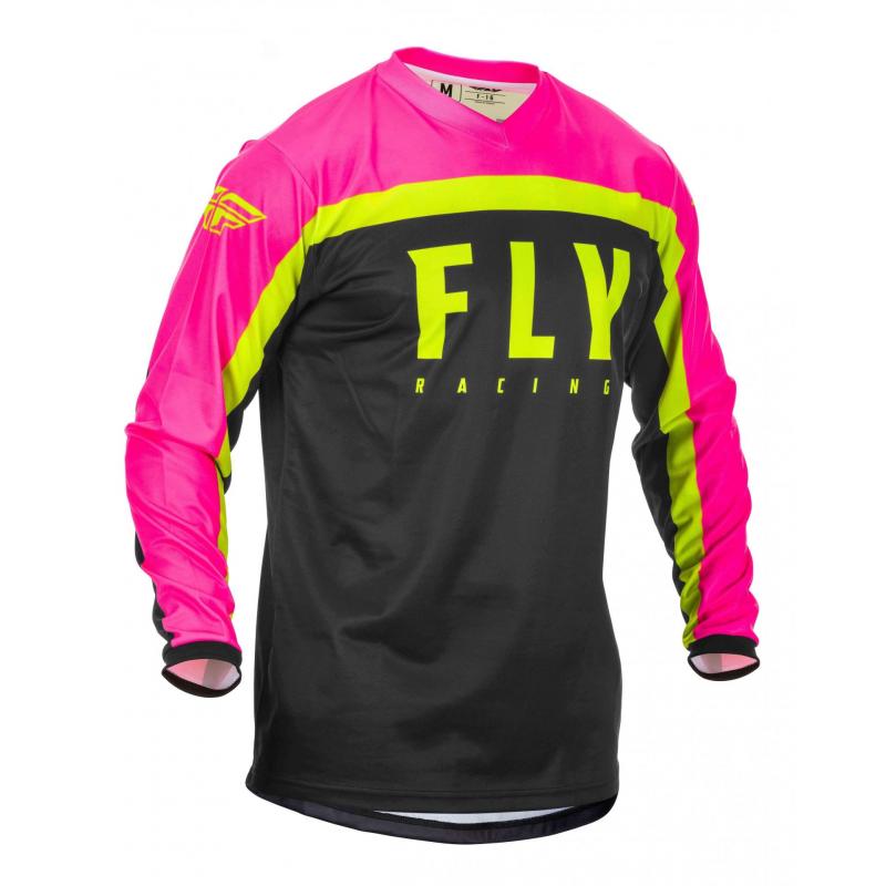 Maillot cross Fly Racing F-16 rose fluo/noir/jaune fluo- XL