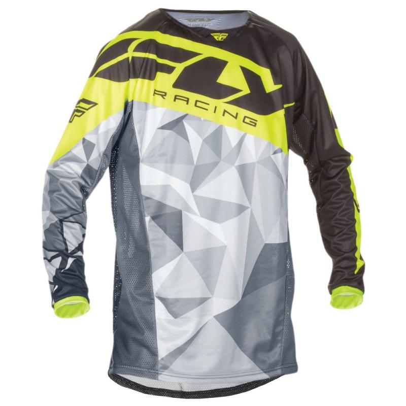 Maillot cross Fly Racing Kinetic Crux noir/jaune/gris- S