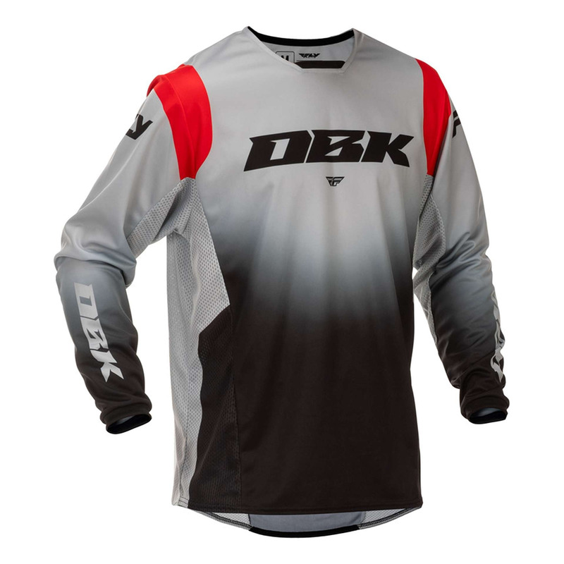 Maillot cross Fly Racing Kinetic DBK grey/black/red- S