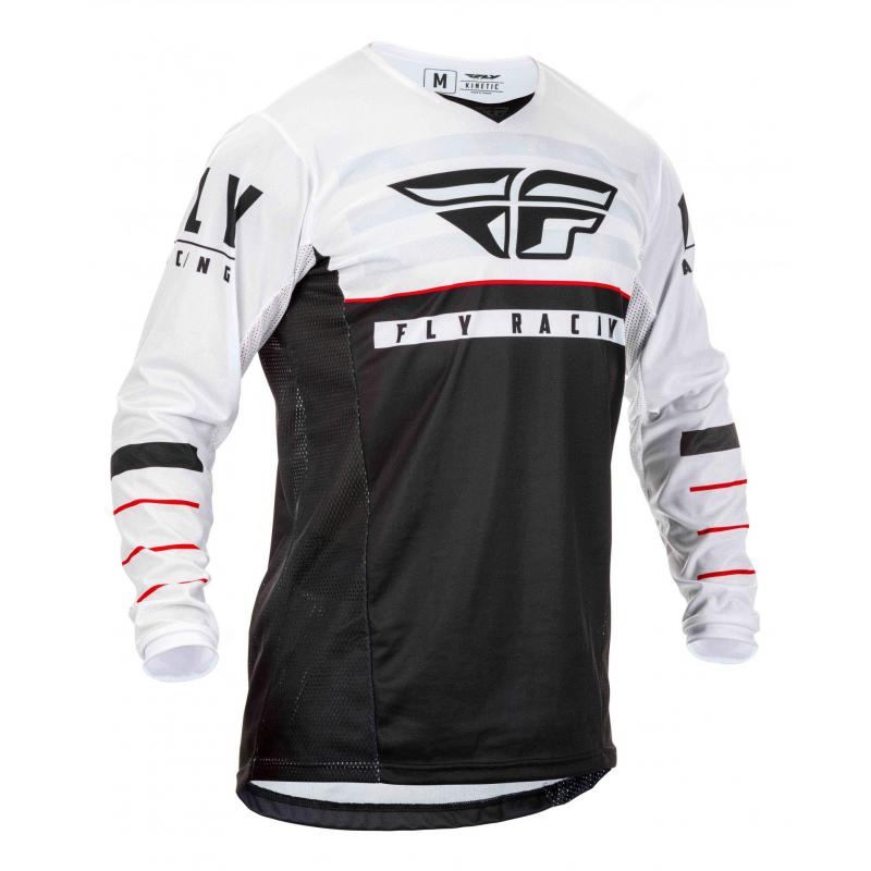Maillot cross Fly Racing Kinetic K120 noir/blanc/rouge- S