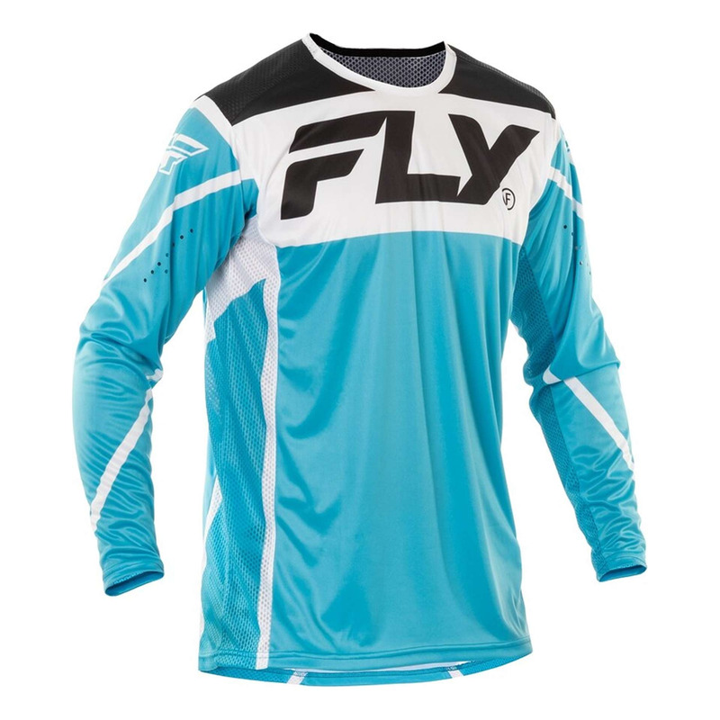 Maillot cross Fly Racing Lite bleu/blanc/noir