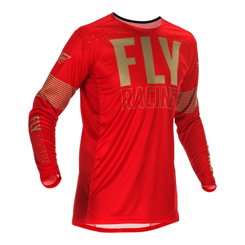 Maillot cross Fly Racing Lite rouge/kaki- 2XL