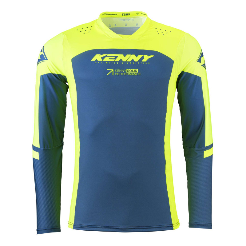 Maillot cross Kenny Performance Solid jaune fluo