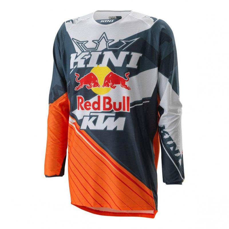 Maillot cross Kini Red Bull Compétition orange/blanc/gris