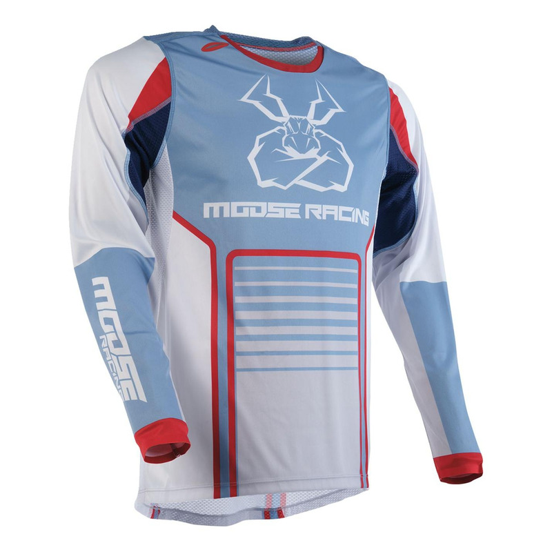 Maillot cross Moose Racing Agroid grey/blue