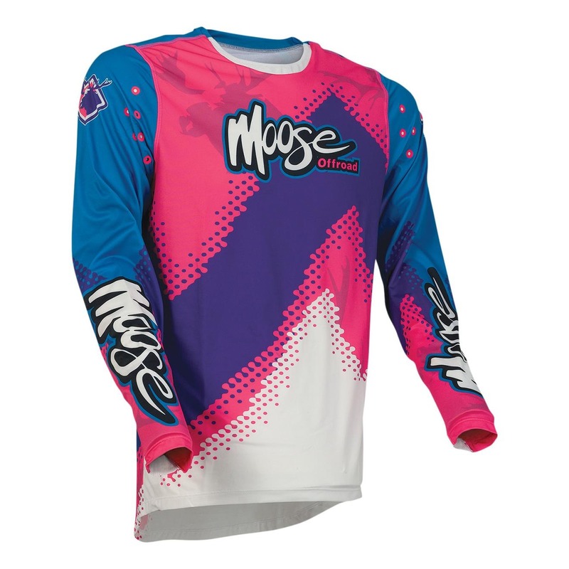 Maillot cross Moose Racing Agroid rose/bleu/violet- S