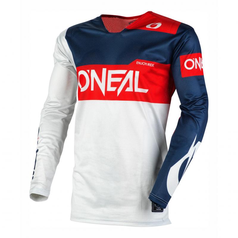 Maillot cross O'Neal Airwear Freez gris/bleu/rouge- S