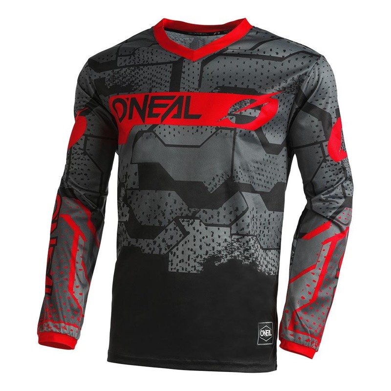 Maillot cross O'Neal Element Camo V.22 noir/rouge- S