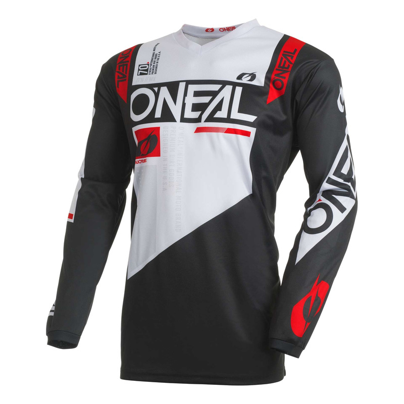 Maillot cross O’Neal Element Factor black/white