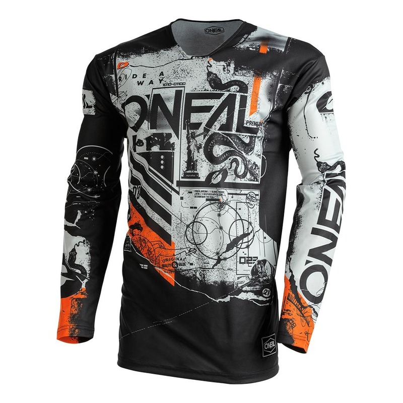 Maillot cross O'Neal Mayhem Scarz V.22 noir/gris/orange- S