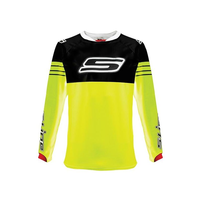 Maillot cross S-Line noir/jaune fluo- L