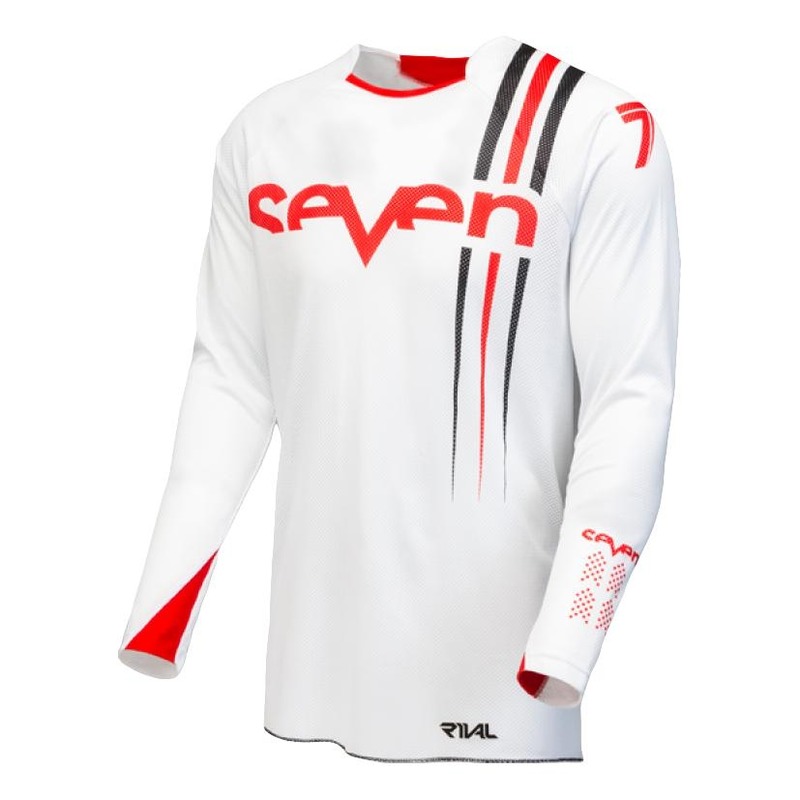 Maillot cross Seven Rival Flow blanc/rouge - XL