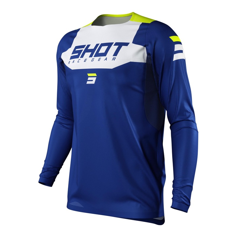Maillot cross Shot Contact Chase bleu/blanc/jaune fluo- S