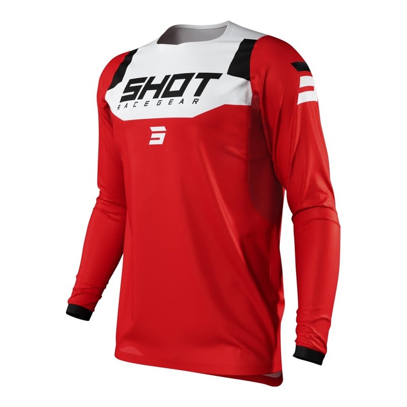 Maillot cross Shot Contact Chase rouge/blanc