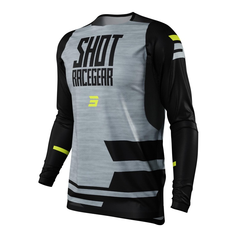Maillot cross Shot Contact Loom gris/noir/jaune fluo- S
