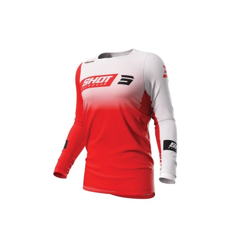 Maillot cross Shot Contact Scope rouge/blanc