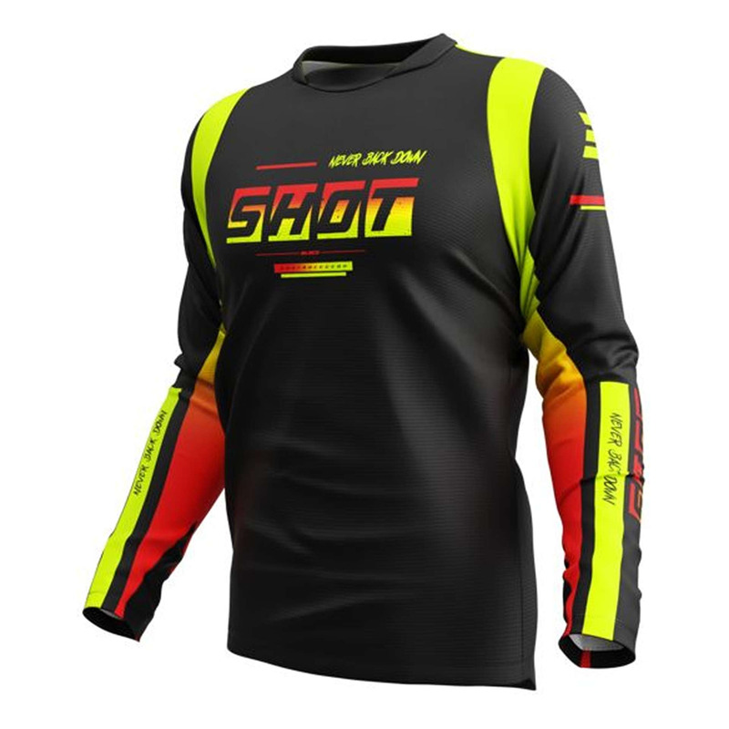 Maillot cross Shot Devo Block neon yellow