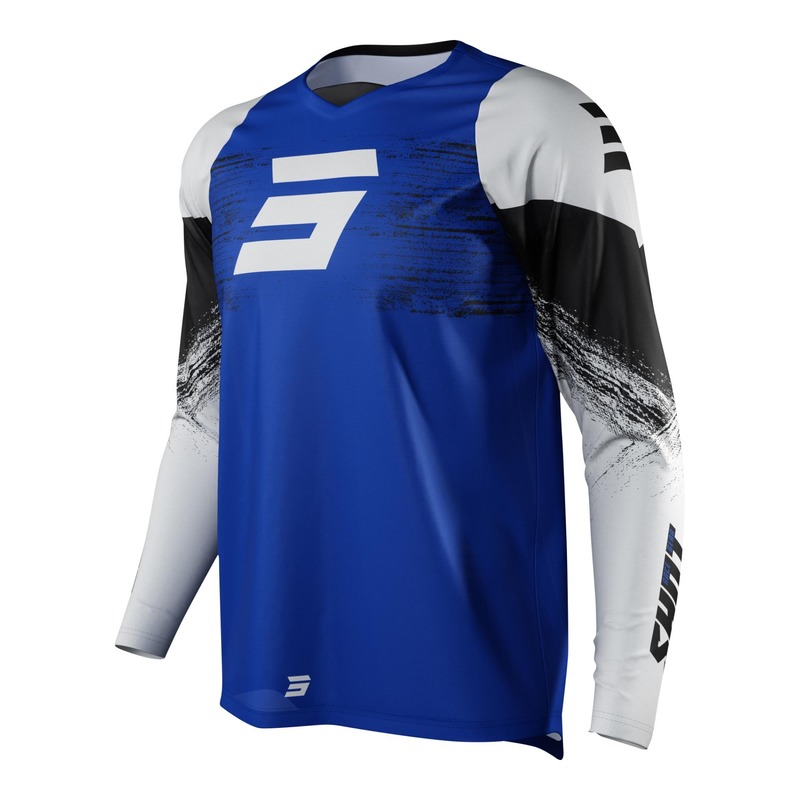 Maillot cross Shot Raw Burst bleu/blanc/noir- S