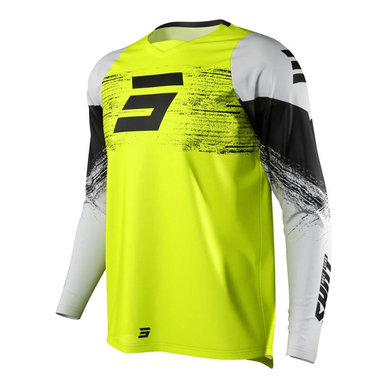 Maillot cross Shot Raw Burst jaune fluo/blanc/noir- S