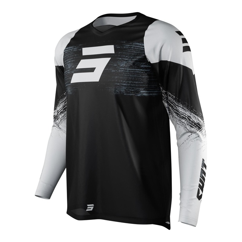 Maillot cross Shot Raw Burst noir/blanc/gris- S