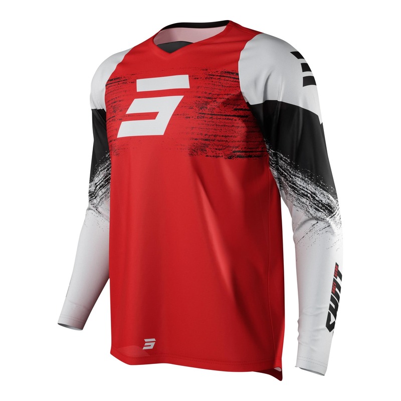 Maillot cross Shot Raw Burst rouge/blanc/noir- S
