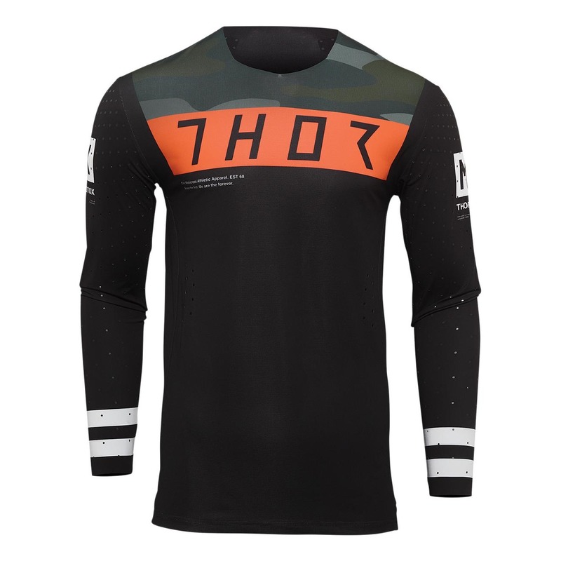 Maillot cross Thor Prime Status noir/camouflage/orange- S