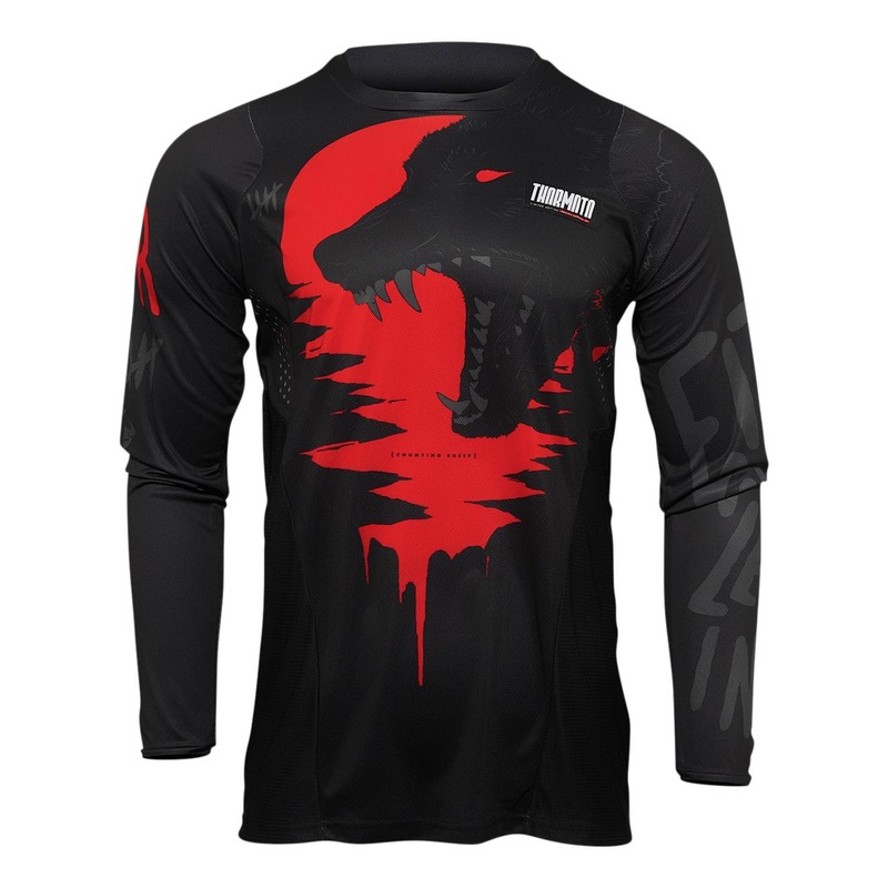 Maillot cross Thor Pulse Counting Sheep noir/rouge- S