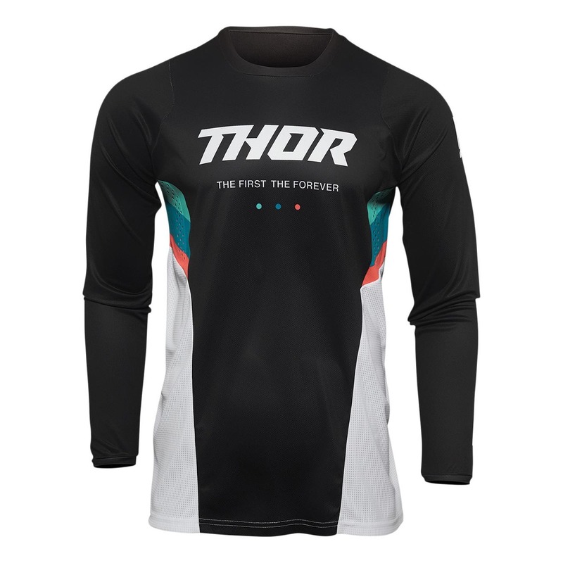 Maillot cross Thor Pulse React blanc/noir/aqua/orange- S