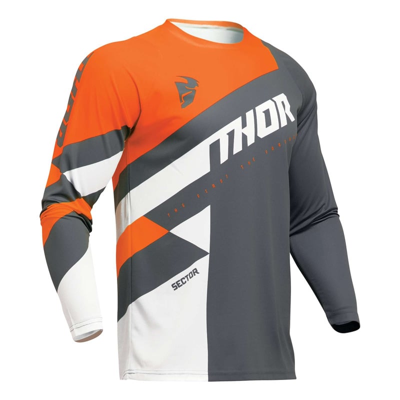 Maillot cross Thor Sector Cheker charcoal/orange
