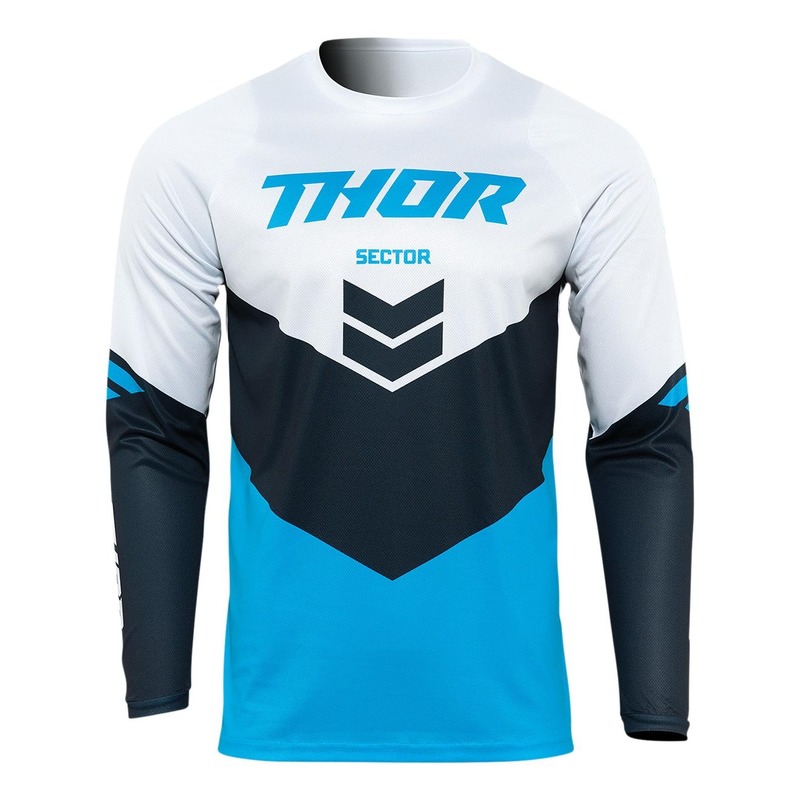 Maillot cross Thor Sector Chev bleu/mindnight/blanc- S