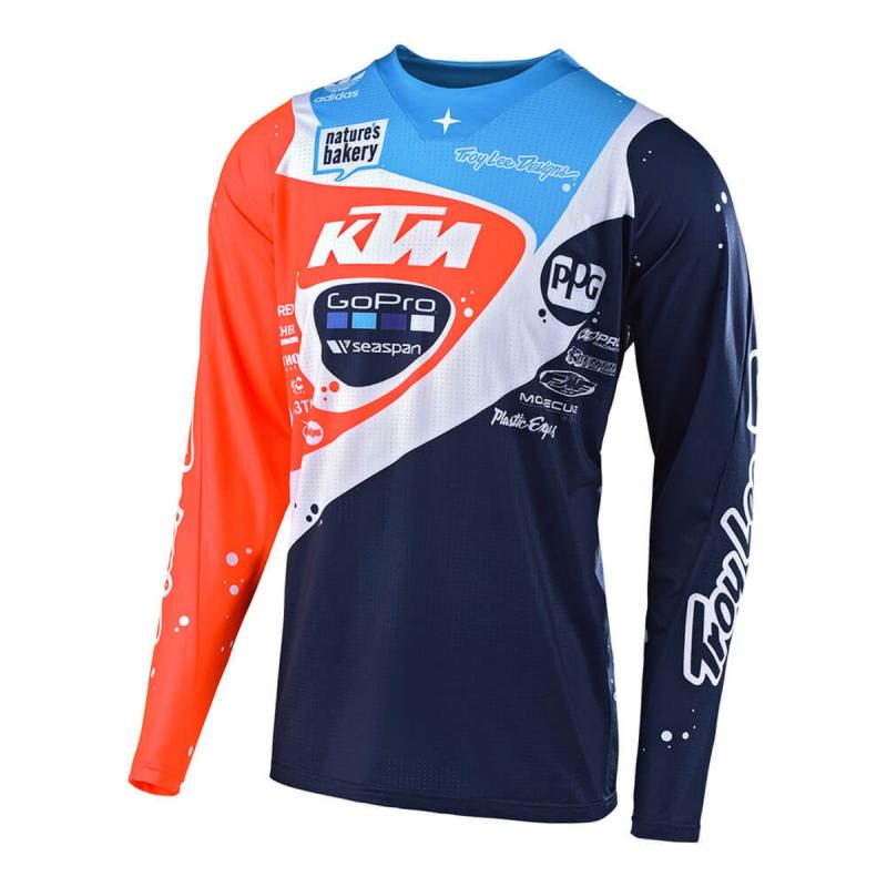 Maillot cross Troy Lee Designs Neptune SE Pro navy/orange- XL