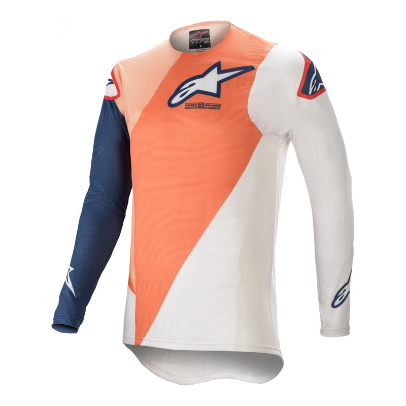Maillot de cross Alpinestars Supertech Blaze orange/bleu foncé- S