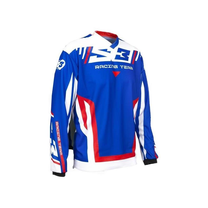 Maillot de trial S3 Racing Team Patriot bleu/blanc/rouge- S
