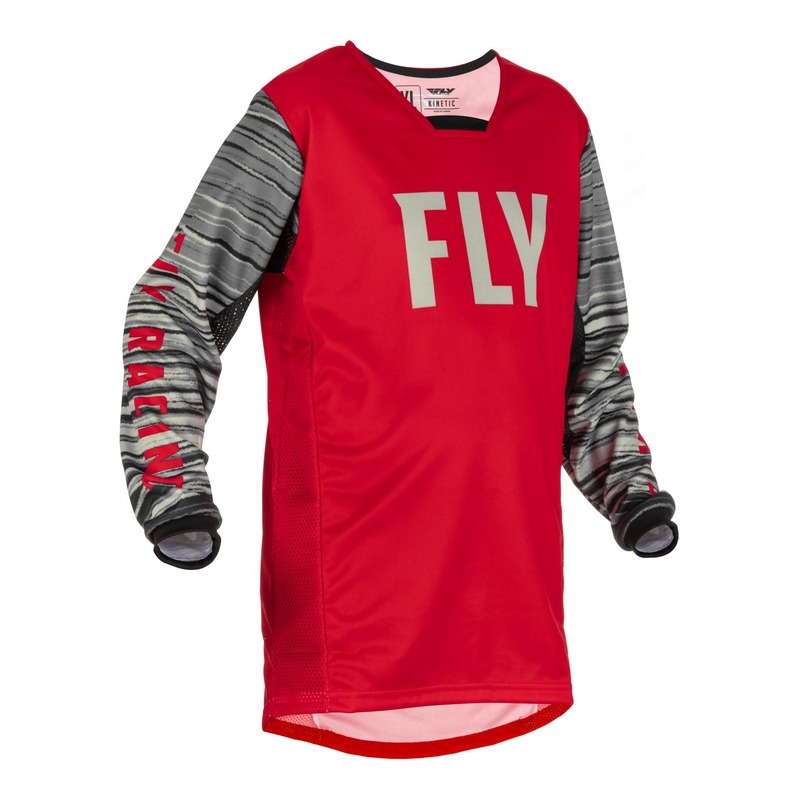 Maillot enfant Fly Racing Kinetic Wave rouge/gris- Y-S