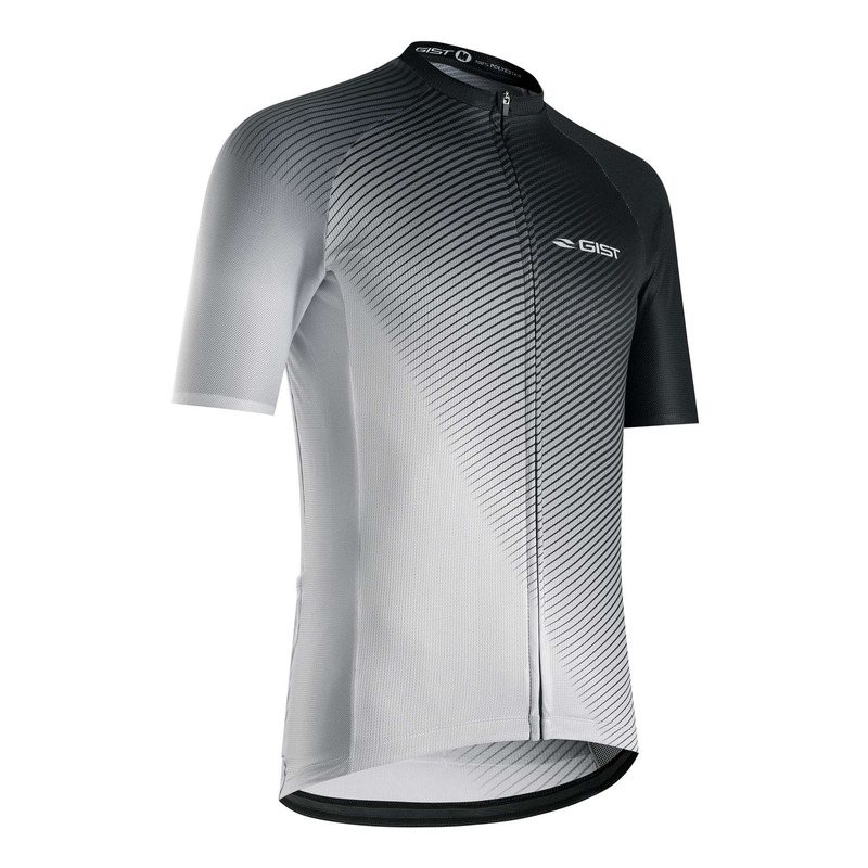Maillot route manches courtes Gist Flow blanc/noir