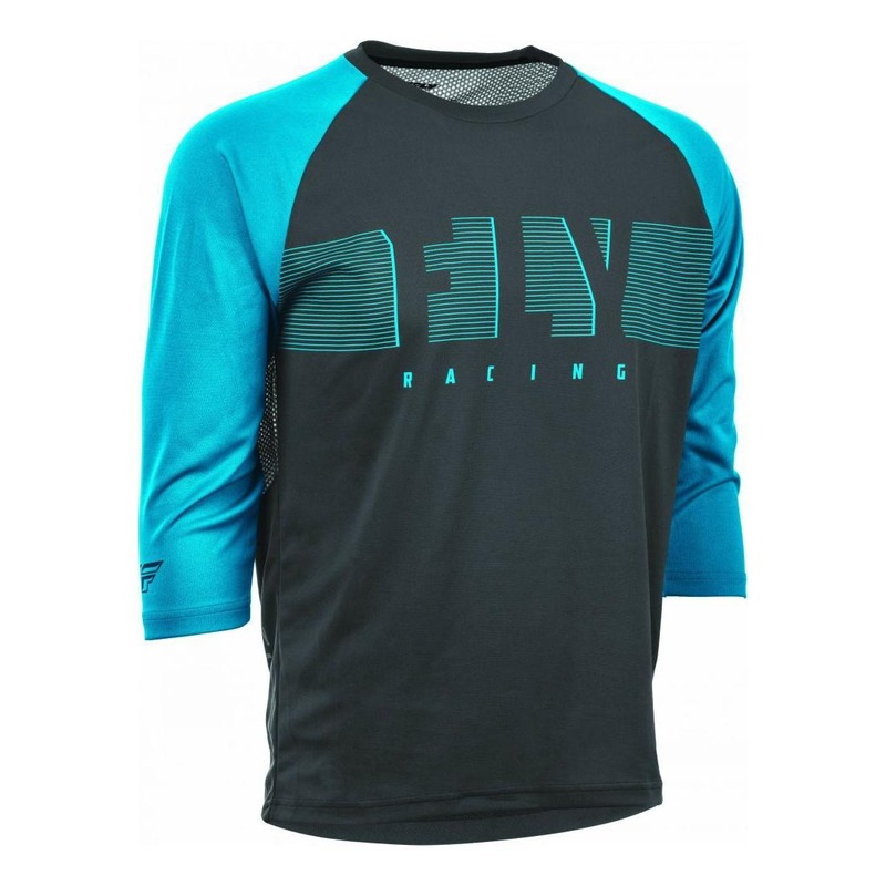 Maillot vélo Fly Racing Ripa 3/4 bleu/gris charcoal- S