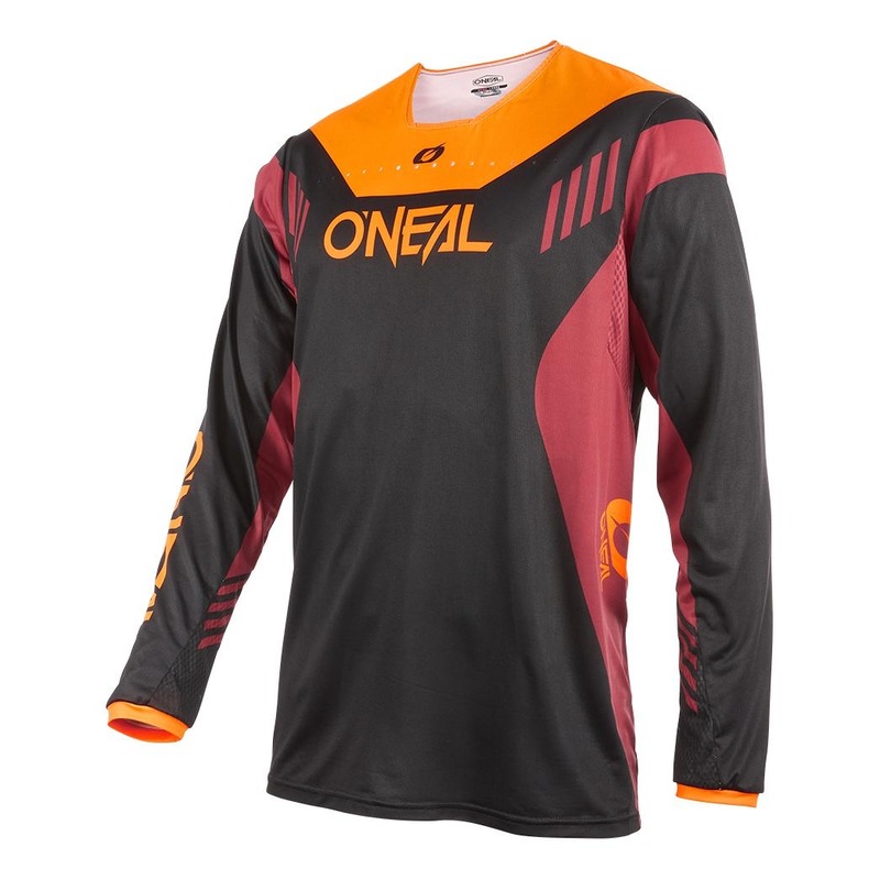 Maillot vélo O'Neal Element FR Hybrid V.22 noir/rouge/orange- S