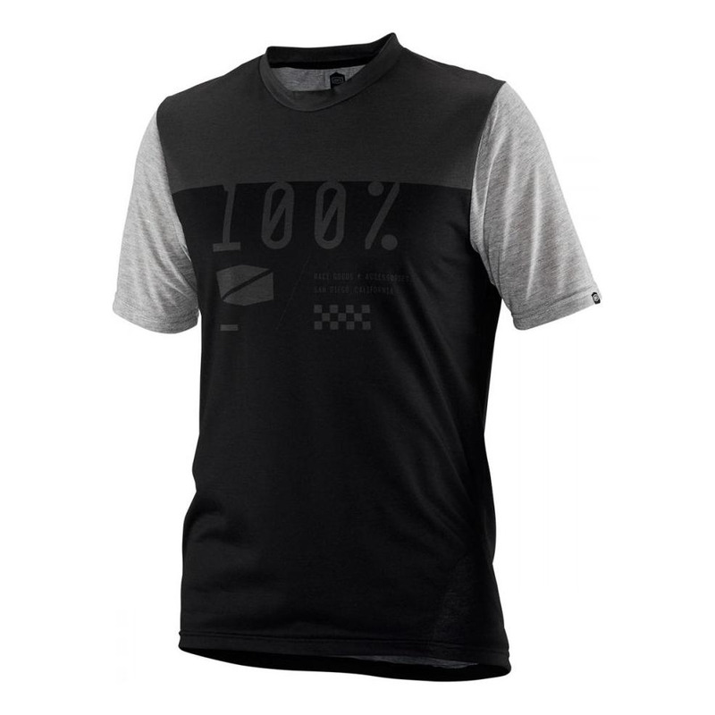 Maillot VTT manches courtes 100% Airmatic noir/gris- M