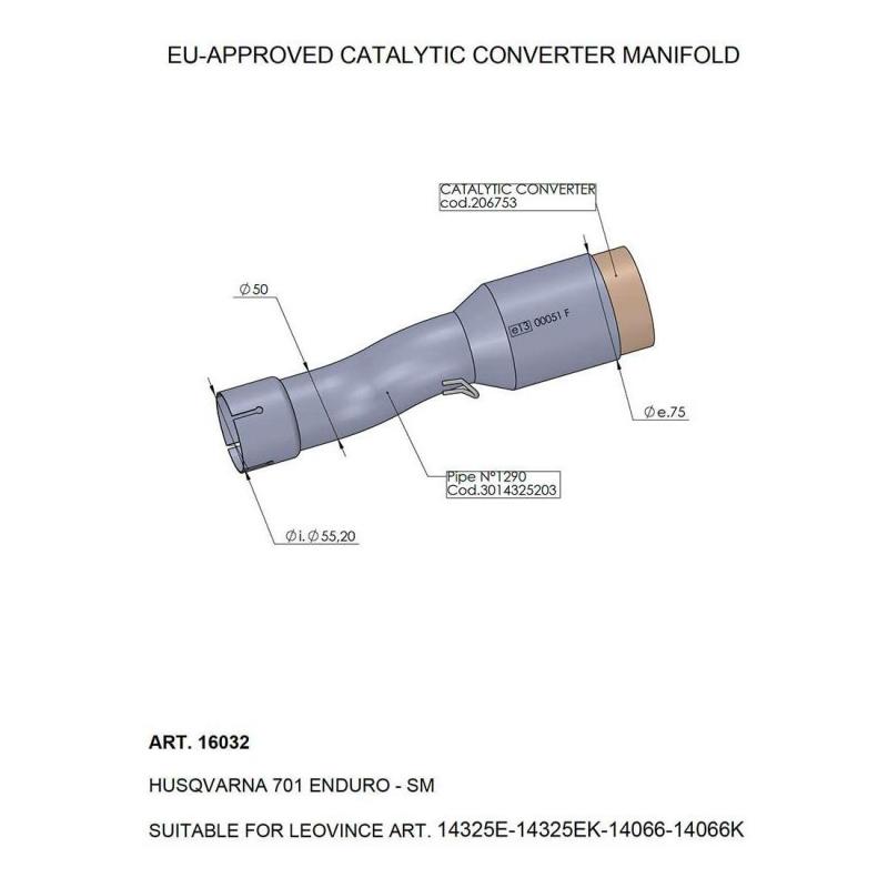 Manchon catalysé Leovince Husqvarna 701 17-20