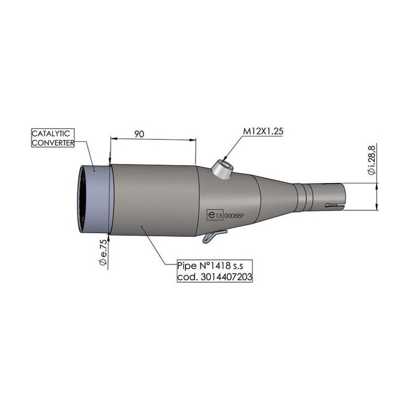 Manchon catalysÃ© Leovince pour ligne complÃ¨te Honda Forza 350 21-24