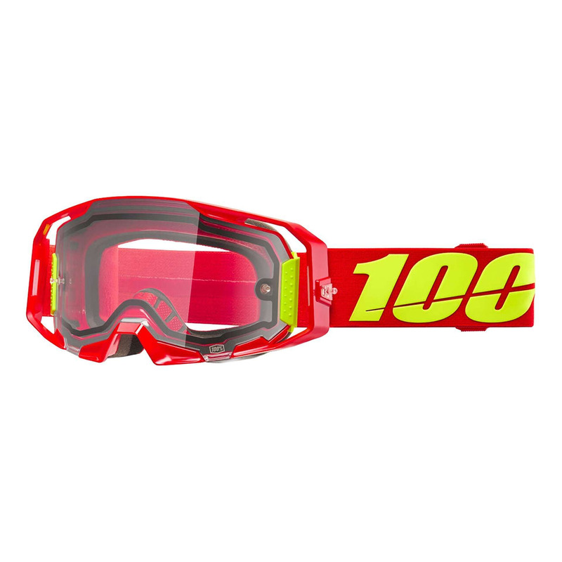 Masque cross 100 % Armatic Enduro rouge – Clear