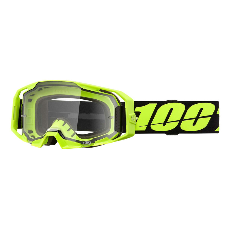 Masque cross 100Â % Armatic jaune fluo â   Clear