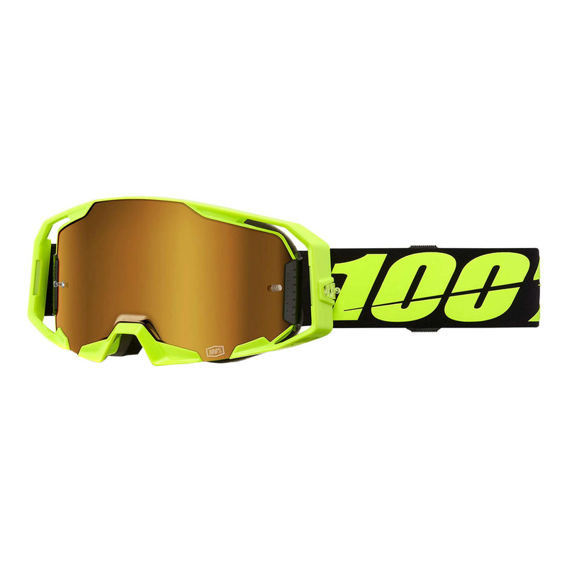 Masque cross 100Â % Armatic jaune fluo â   Iridium true gold