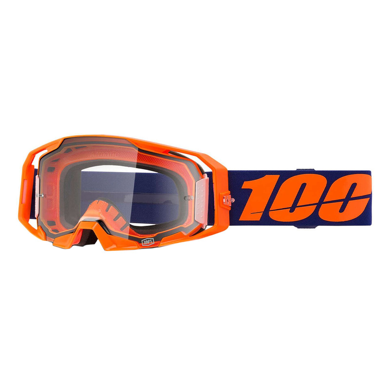 Masque cross 100Â % Armatic orange fluo â   Clear