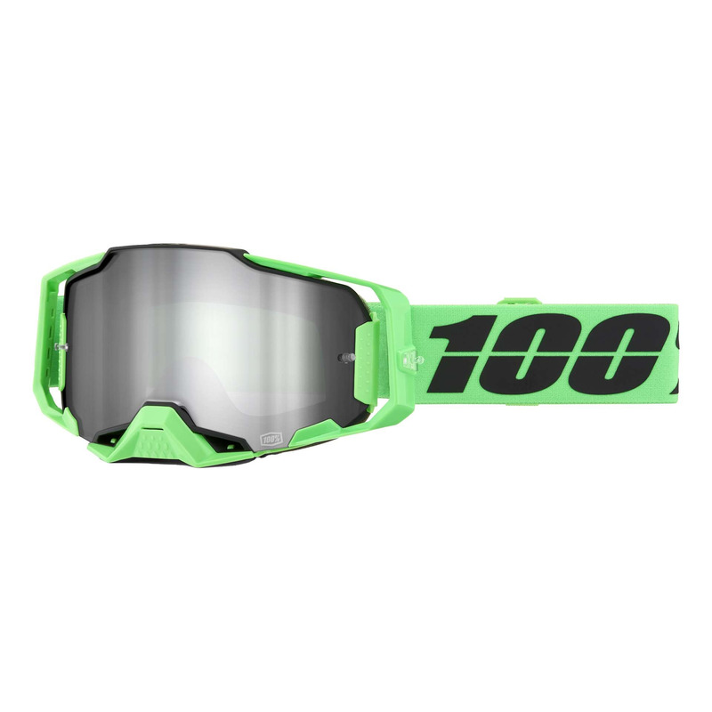 Masque cross 100Â % Armega Anza 2 â   Ã©cran iridium argent